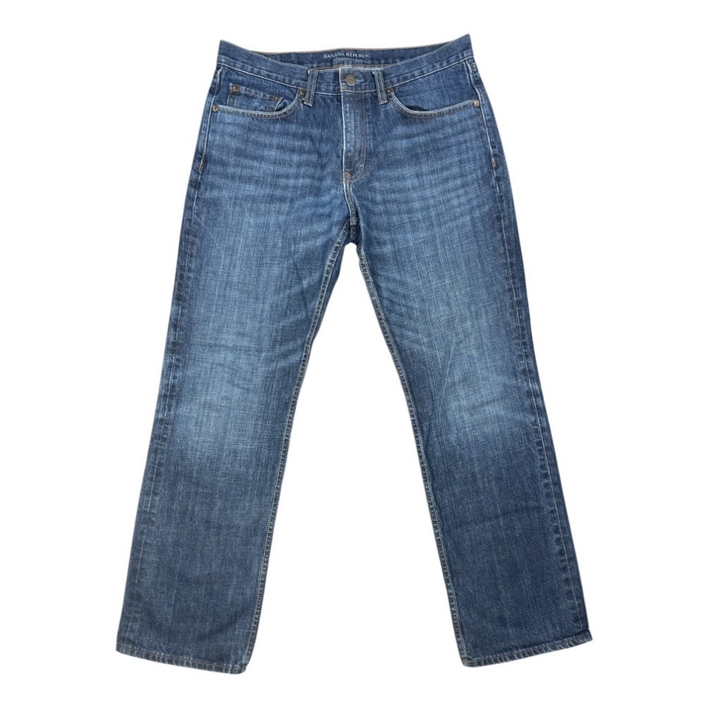 Banana Republic Men's Straight Fit Jeans Dark Wash Cotton Denim 32x30 Classic